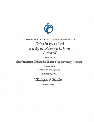 2017 Distinguished Budget Award 2017 Distinguished Budget Award