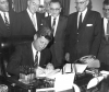 President John F. Kennedy signing the Fryingpan-Arkansas Project Act, photo courtesy of the Pueblo Chieftain