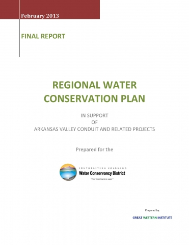 Regional Water Conservation Plan Regional Water Conservation Plan